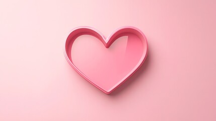 A pink heart-shaped frame on a pink background.