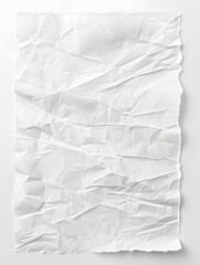 Obraz premium White crumpled paper isolated on white background. Wrinkles and irregular folds form intricate textures