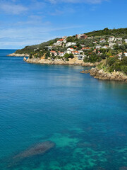 Montenegro Adriatic sea scenic view on Ulcinj city 