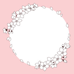 桜の花のベクターフレーム素材