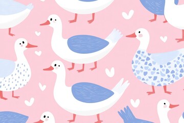 Obraz premium A collection of cartoon-style blue birds showcasing various poses and expressions.. Beautiful simple AI generated image
