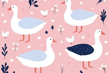A collection of cartoon-style blue birds showcasing various poses and expressions.. Beautiful simple AI generated image