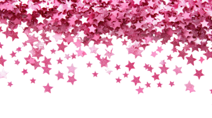 Heart confetti on a white transparent background