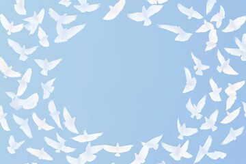 Creamy Birds Seamless Pattern - Digital Illustration With High Quality Pixels Can Be Used For Print On Demand . Beautiful simple AI generated image