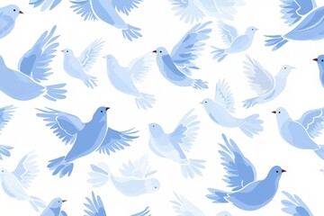 Fototapeta premium Silhouette bird pattern with textured effect on off-white background. Beautiful simple AI generated image