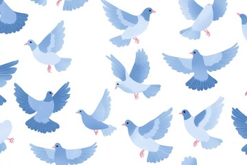 Fototapeta premium Silhouette bird pattern with textured effect on off-white background. Beautiful simple AI generated image