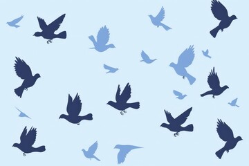 Obraz premium Silhouette bird pattern with textured effect on off-white background. Beautiful simple AI generated image