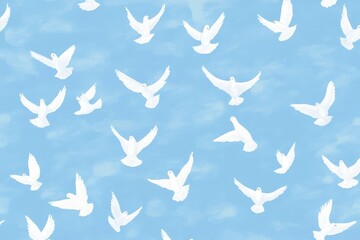 A collection of cartoon-style blue birds showcasing various poses and expressions.. Beautiful simple AI generated image