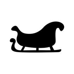 Santa Claus sleigh silhouette. Vector illustration
