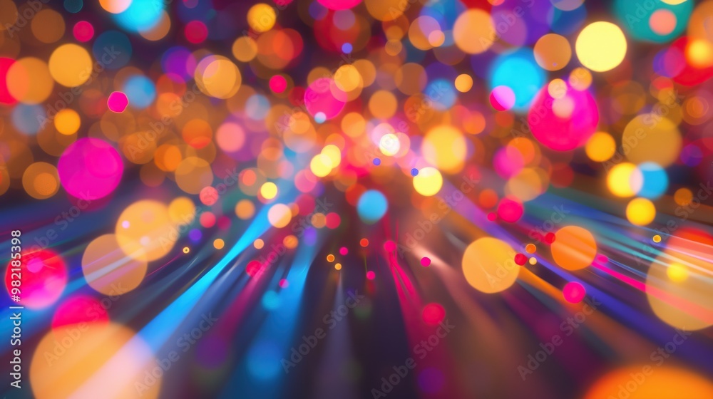 Poster Abstract background with colorful bokeh lights