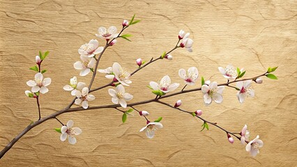 Softly lit, the Western Sand Cherry's fading bloom is captured in delicate monochrome lines, its texture evoking depth