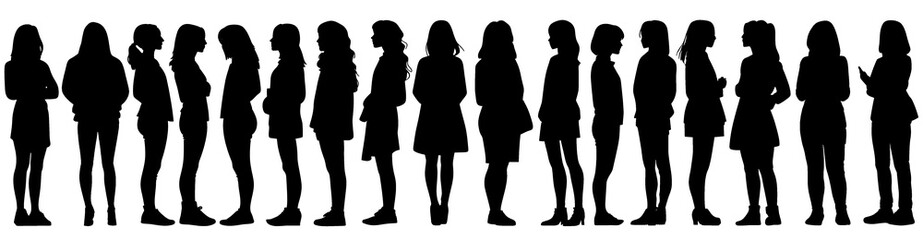 silhouettes of woman standing