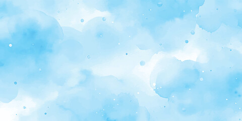 Abstract light blue watercolor stain for background. Watercolor texture artistic vector used in decorative designs for headers, cards, covers, templates, banners.