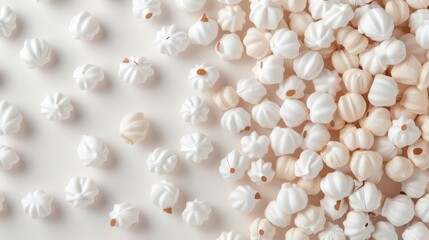 A protective packing peanuts with a variety of sizes and shapes. The peanuts are designed to fill voids in shipping boxes and protect items from damage. The peanuts are made from biodegradable