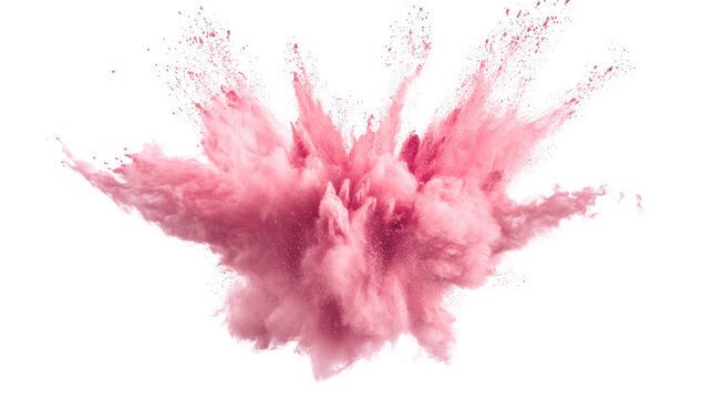 Sand flying explosion on a white transparent background