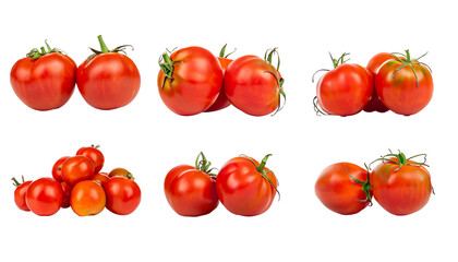 tomato tomatos, many angles and group pile heap isolated on transparent background cutout