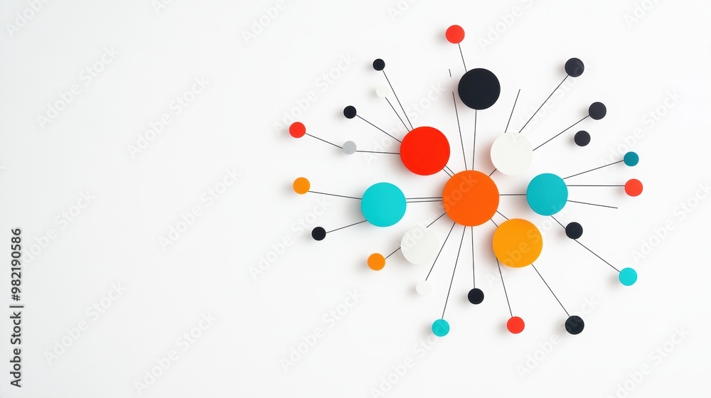 Fototapete a minimalist circular network diagram depicting the different stakeholders involved in a specific pr