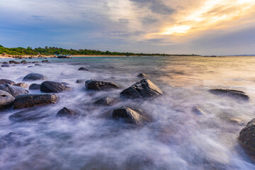 Obraz premium beach at sunset long Exposure 