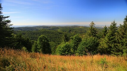 Mountainous landscape view overlooking the Thurigian forest