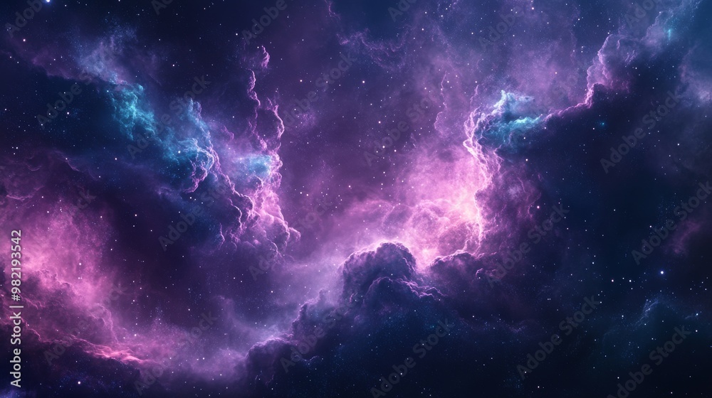 Wall mural cosmic clouds and stars in a deep space nebula