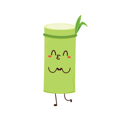 Sugar cane character design. Sugar cane on white background.