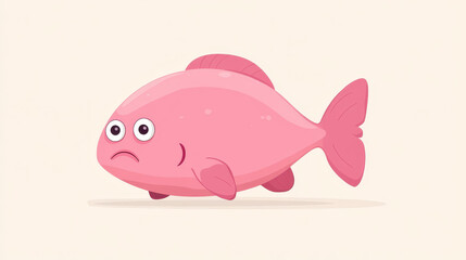 Discover the unique look of a blobfish in its natural habitat, showcasing fascinating textures and vibrant cartoon styling.