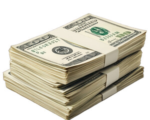 Stack of money on transparent background