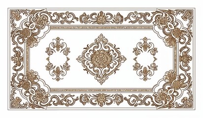 Fototapeta premium pattern with elements. set of frames. frame with ornament