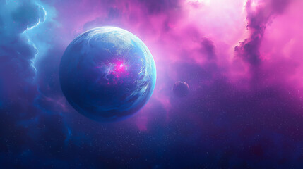 Obraz premium Cosmic Explosion and Vibrant Nebula