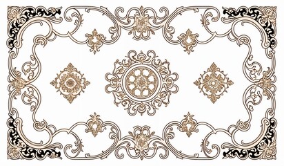Fototapeta premium pattern with elements. set of frames. frame with ornament