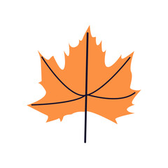 Icon with leaf , autumn natural leaf botanical vector illustration. Autumn hand drawn cute and cozy design element. Fall, Thanksgiving Day, Autumn season.