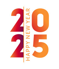 2025, Happy New Year - decoration in bright colors and bold aesthetic