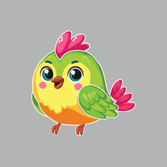 vector love bird with chibi style