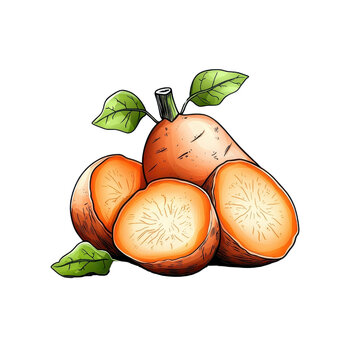 orange carrots with green leaves on white clip art preview