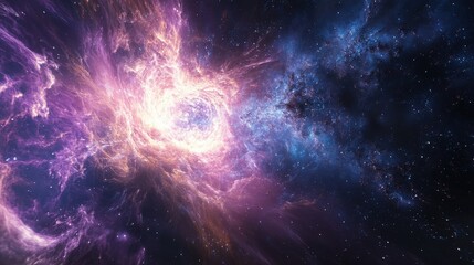 Fototapeta premium A visualization of the Big Bang, showing the rapid expansion of the universe from a singular point