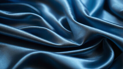 Obraz premium Blue light on shimmering silk surface background