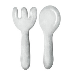 Spoon and Fork Illustration.