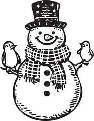 snowman with penguins
