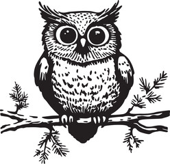 owl on a winter tree