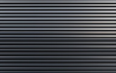 Obraz premium Close-up of a steel garage door with bold horizontal ridges, highlighting strength and durability, industrial aesthetics concept