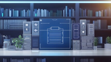 Blueprints & Server Racks in a Modern Data Center