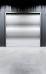 A modern storage facility featuring a sleek metallic door, ideal for showcasing space, security, and convenience for storage solutions.