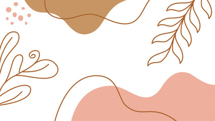 Abstract floral line art minimalist background