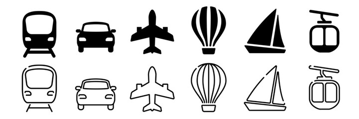 Transport icon. Transportation icon set.