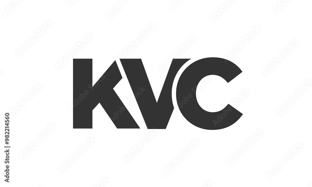Fototapete kvc logo design template with strong and modern bold text. initial based vector logotype featuring s