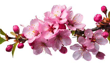 pink cherry full blossoms flowers. Generative AI.