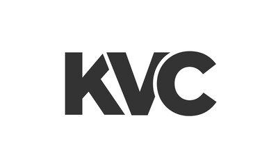 KVC logo design template with strong and modern bold text. Initial based vector logotype featuring simple and minimal typography. Trendy company identity.
