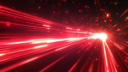 Naklejka premium Abstract red lines depict the speed of the road in red. Red light trails on a dark background, with a high speed and fast motion blur effect.