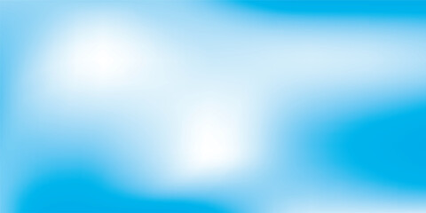 Beautiful clouds, abstract white and blue color gradient background. Vector illustration.