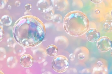 multi-colored soap bubbles Generative AI. Beautiful simple AI generated image